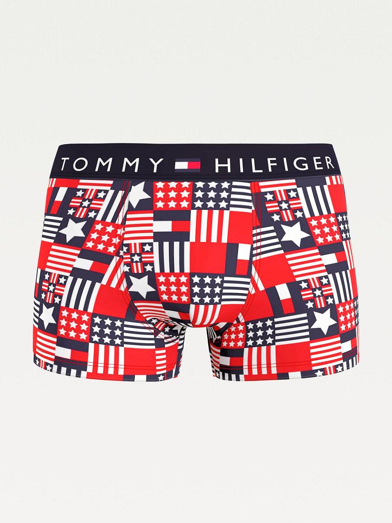 Férfi Tommy Hilfiger Tommy original cotton trunk Trunks Sötétkék Piros | HU 1318KOR